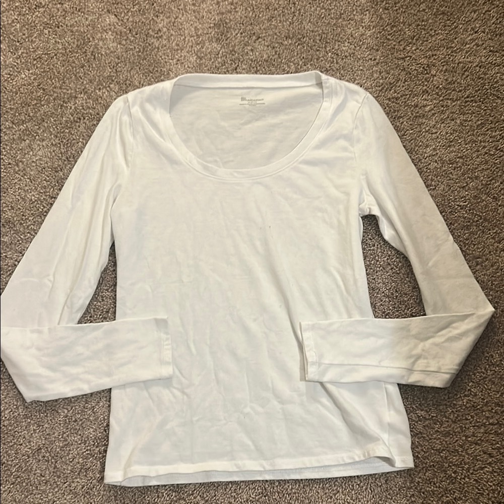 Women's White Long Sleeve Top